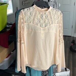 Elegant Lace Cream Blouse